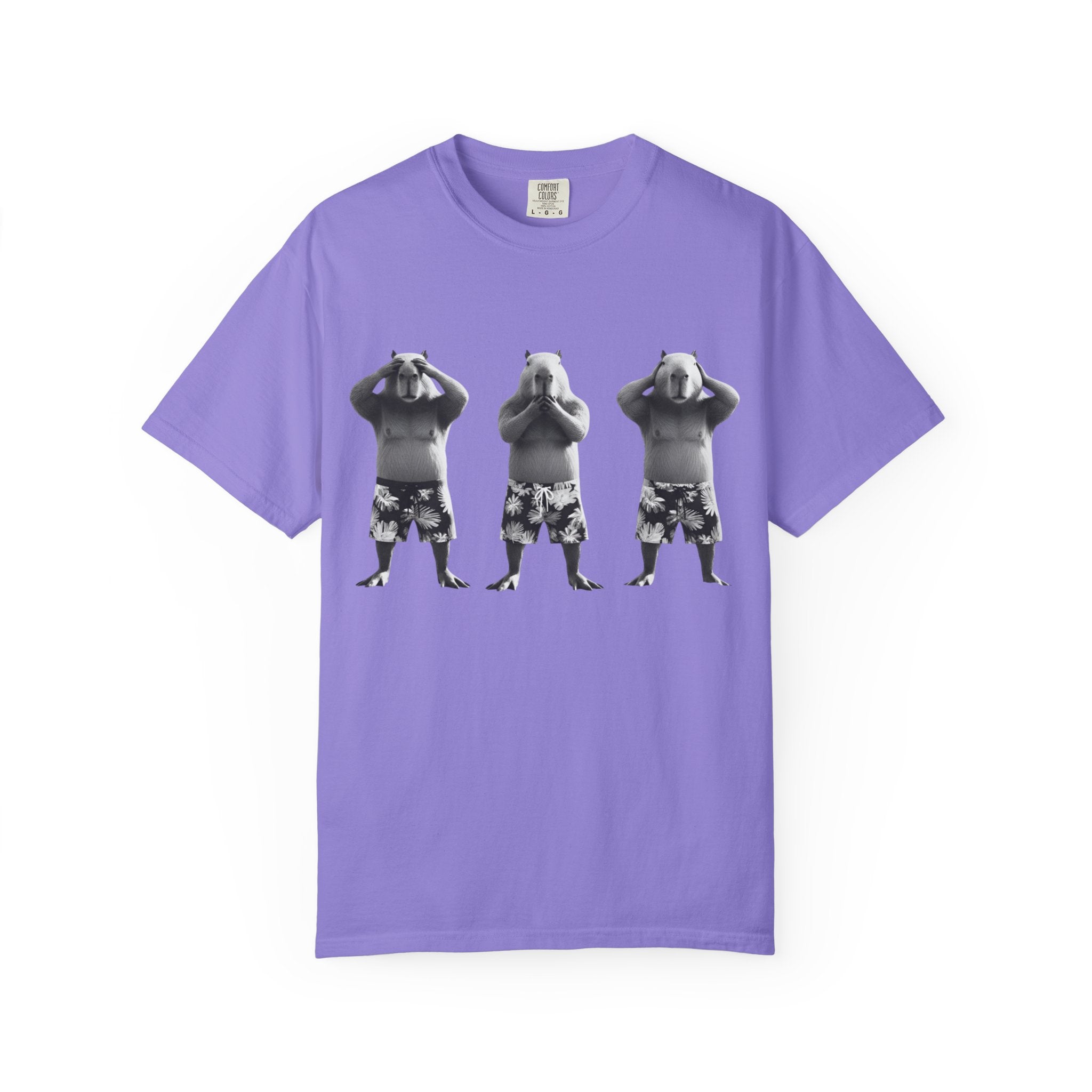 Capybara See No Evil Speak No Evil Hear No Evil T-shirt | Three Monkeys Graphic