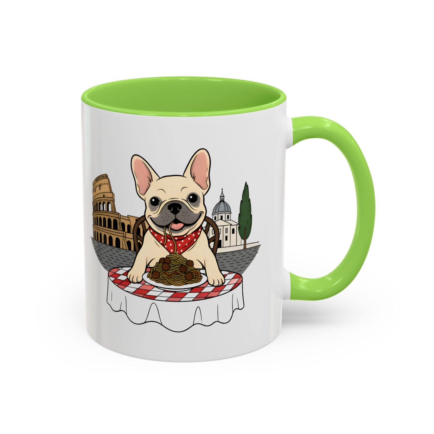 French Bulldog Pasta in Rome Mug | Ceramic Coffee Cup