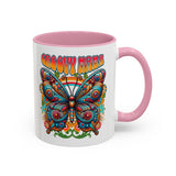 Groovy Mama Butterfly Mug | Retro Psychedelic Floral Design