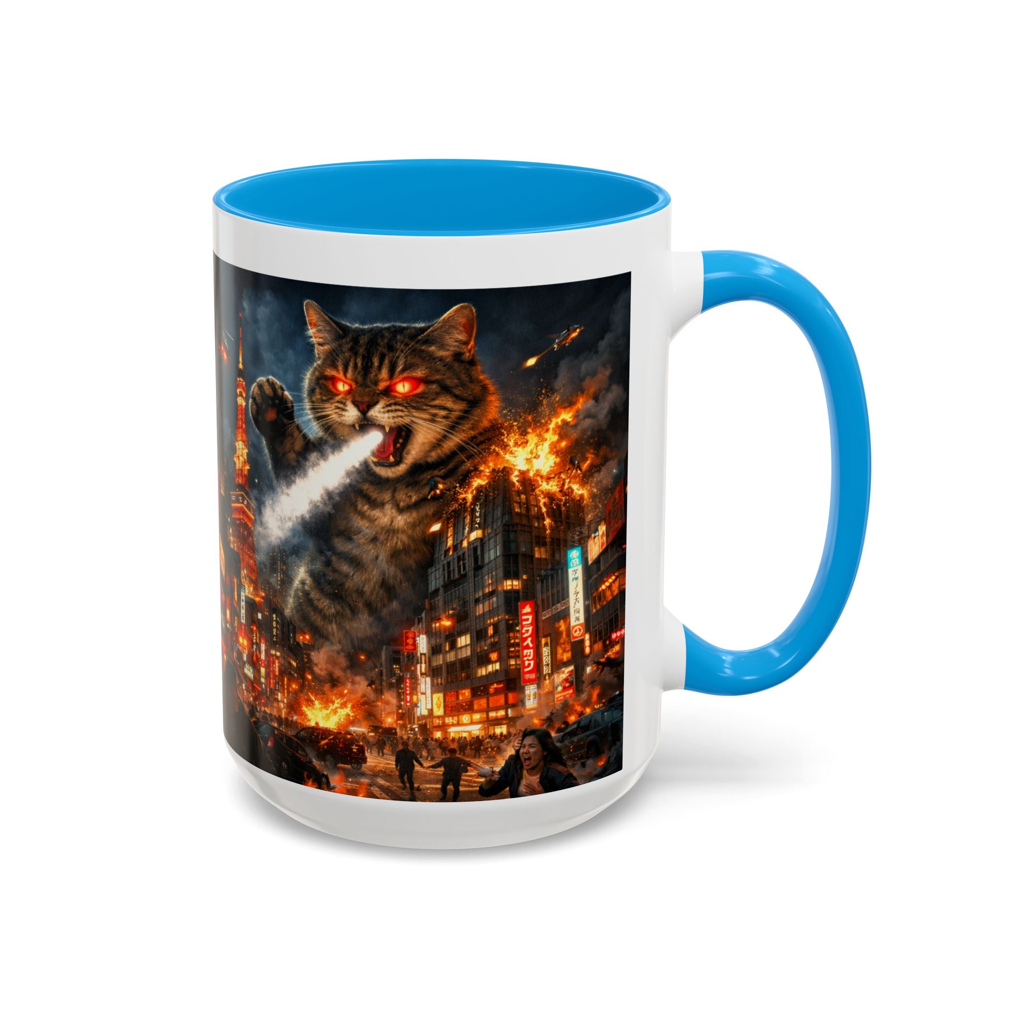 Catzilla Tokyo Cityscape Mug | Color Interior 11oz 15oz