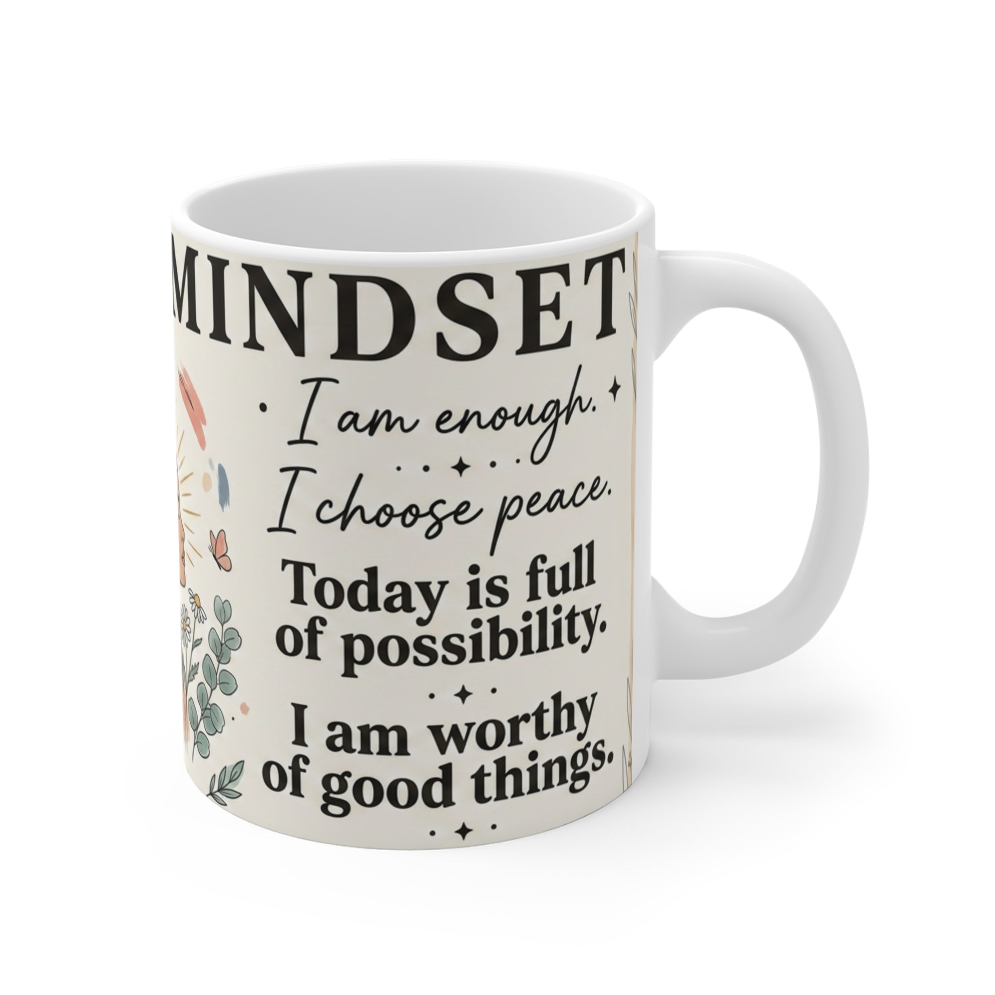 Morning Mantra Mug | Inspirational Affirmation Ceramic Coffee Cup