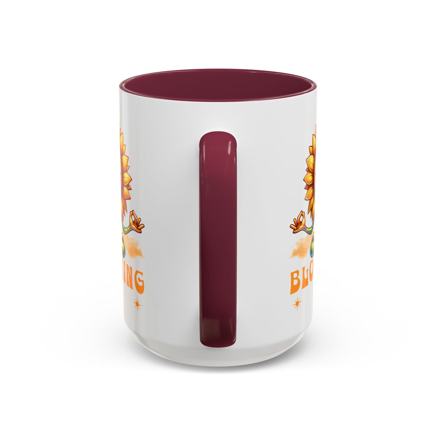 Blooming Sunflower Mug | Yoga Meditating Sunflower Ceramic Mug