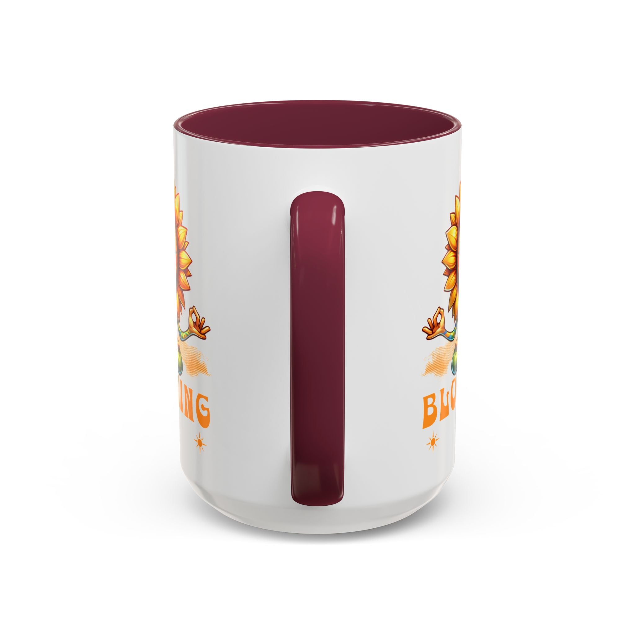 Blooming Sunflower Mug | Yoga Meditating Sunflower Ceramic Mug
