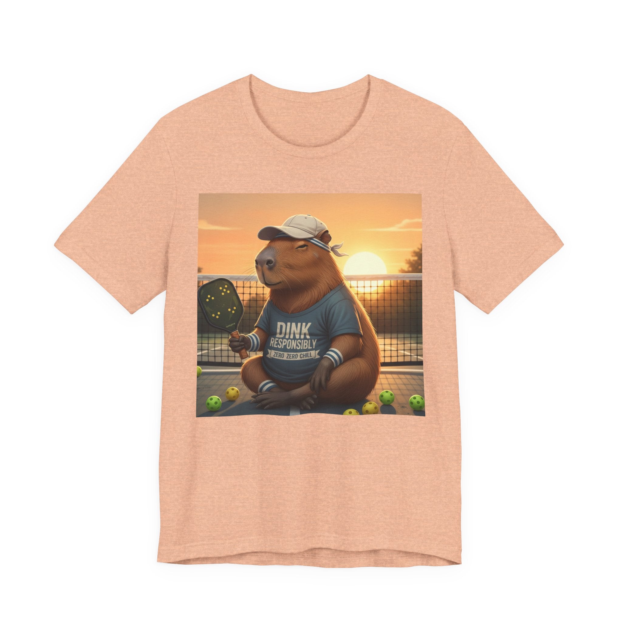 Dink Responsibly Pickleball Capybara Tee | Funny Animal Sports Art