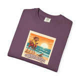 Capybara Patrol Sunset Surfing Capybara T-Shirt | Retro Beach Vibes