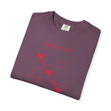 You Won My Heart tic tac toe T-shirt | Valentine heart game tee