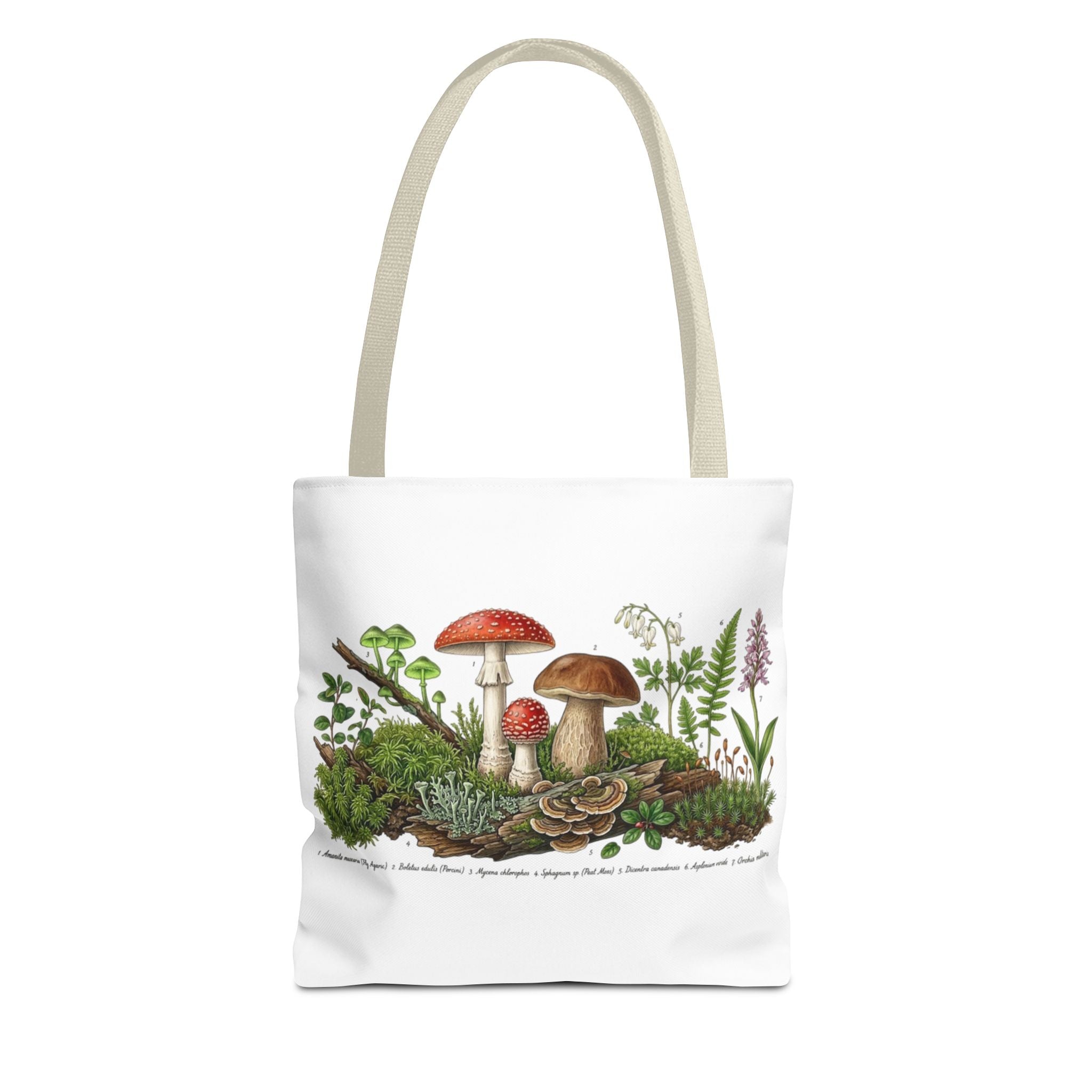 Vintage Mushroom Wildflower Specimen Study Tote Bag