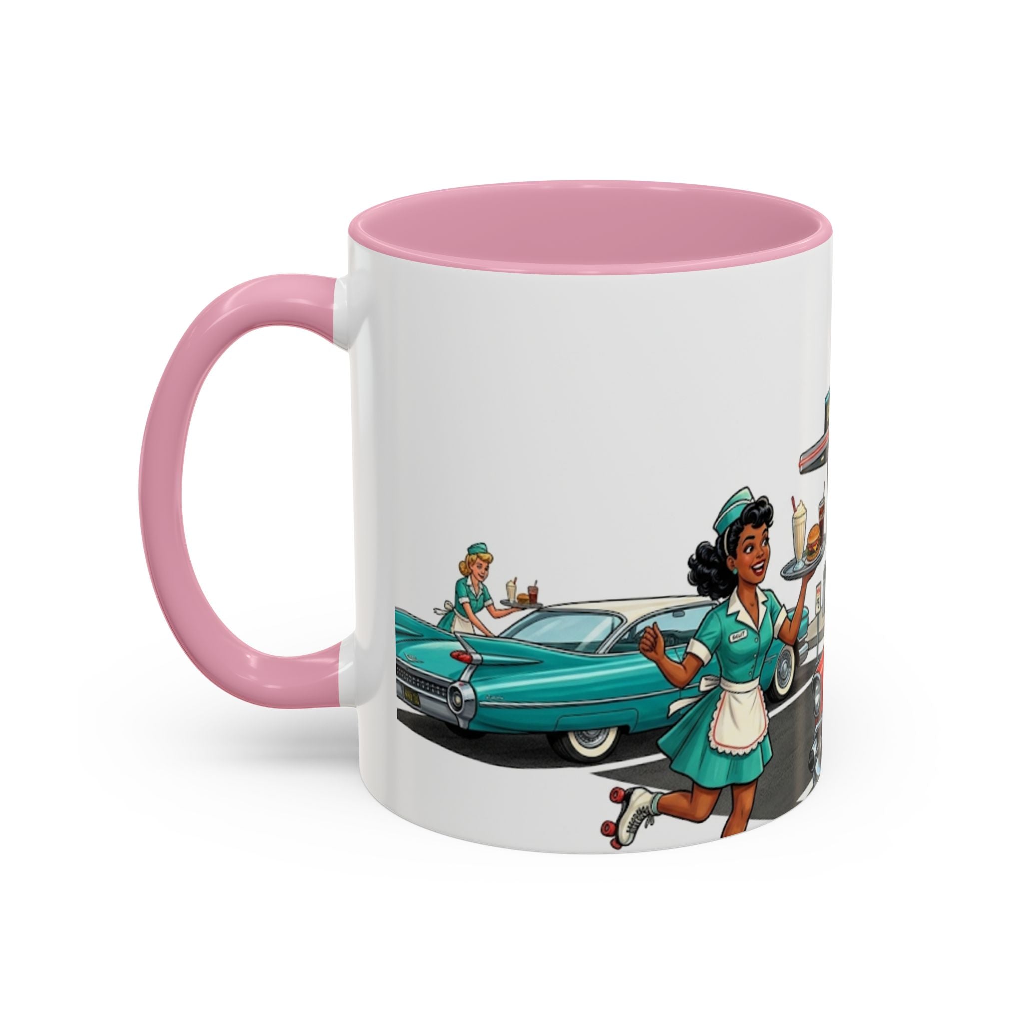 1950s Diner Scene Mug | Retro Car Hop Coffee Cup