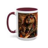 Rockstar Capybara with Guitar Mug | Color Accent Coffee Cup 11oz 15oz