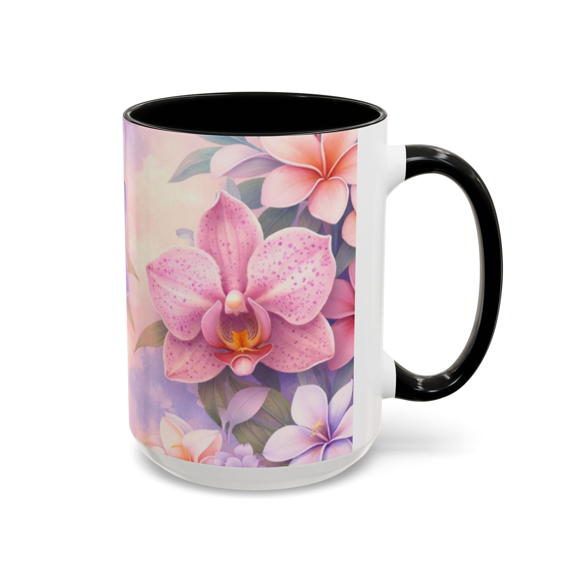 Tropical Orchid Floral Mug | Accent Coffee Mug 11oz 15oz