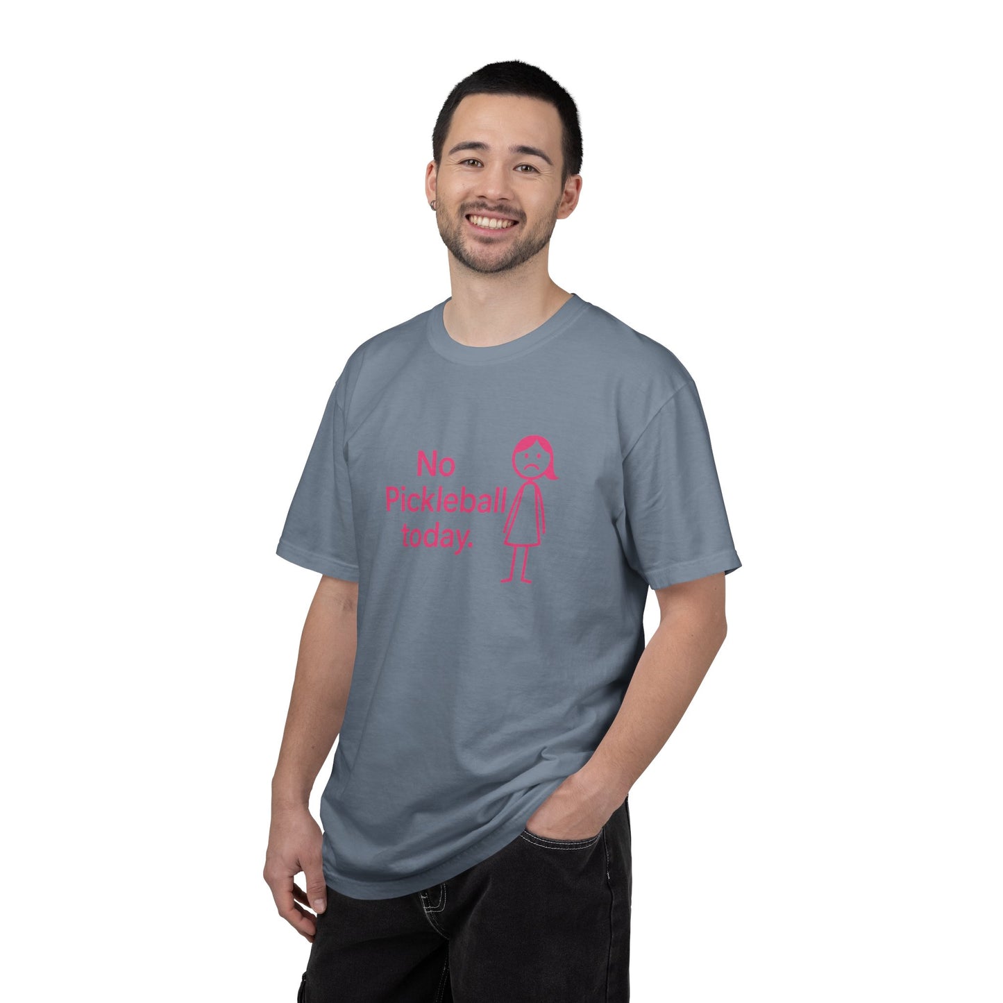 No Pickleball Today T-shirt | Funny Pickleball Saying, Pink Stick Figure Design