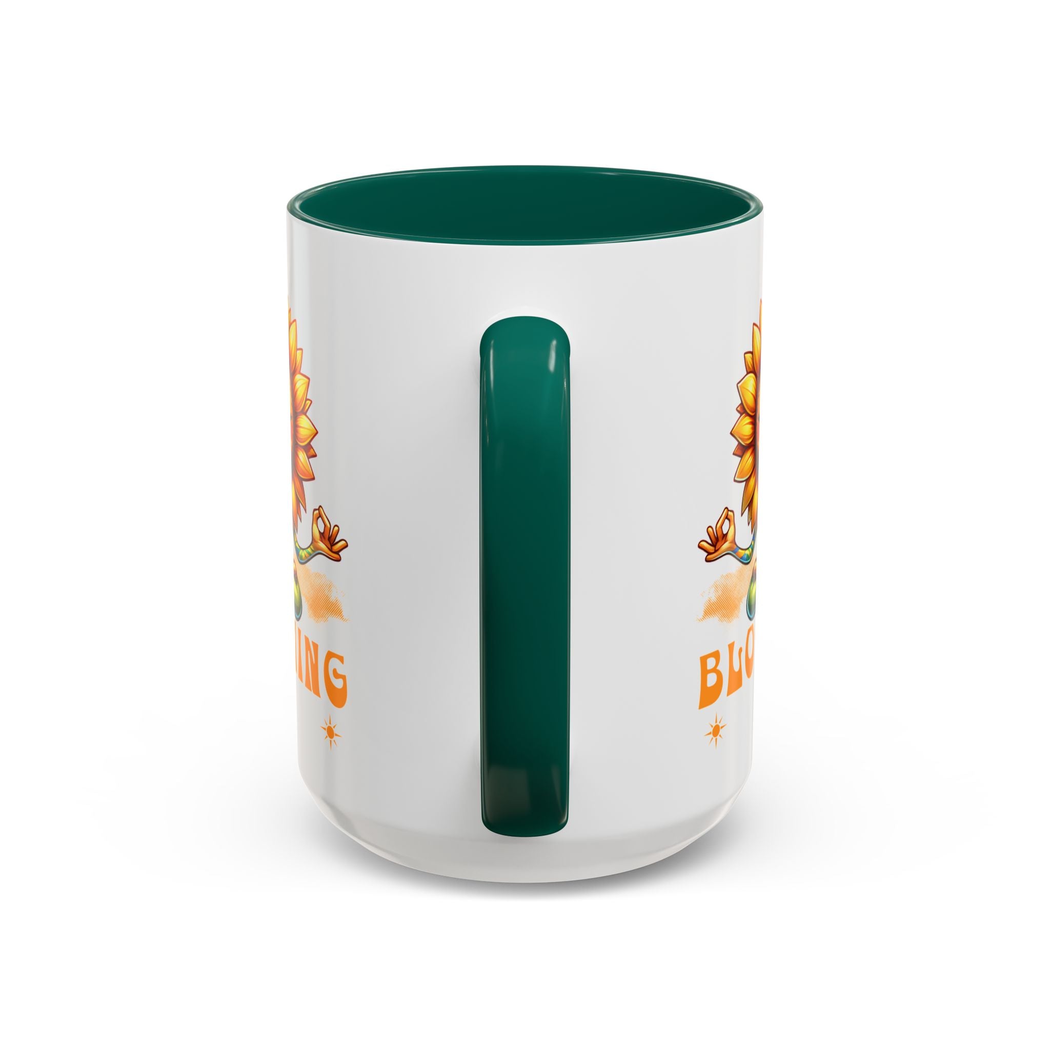 Blooming Sunflower Mug | Yoga Meditating Sunflower Ceramic Mug