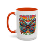 Groovy Mama Butterfly Mug | Retro Psychedelic Floral Design