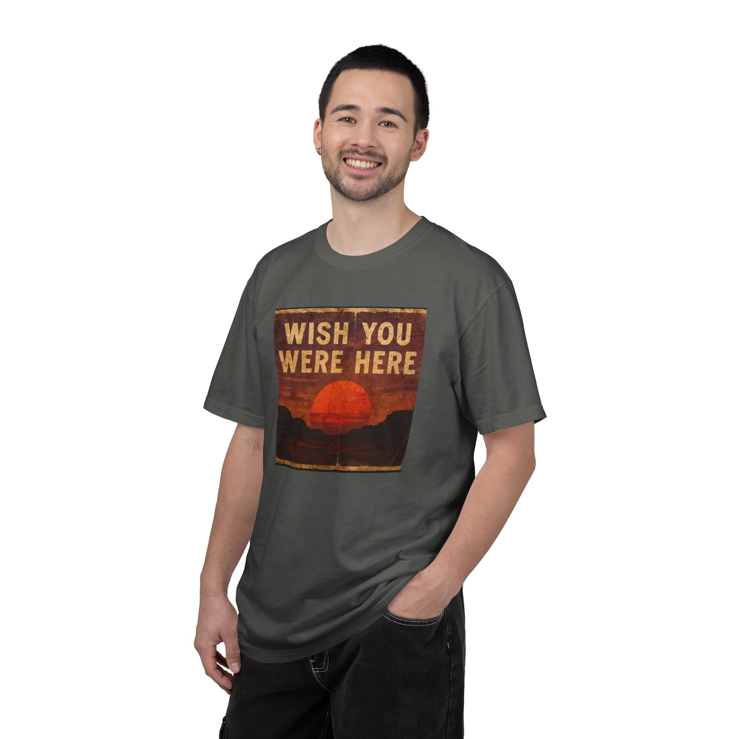 Wish You Were Here Sunset T-shirt | Vintage Sunset Graphic