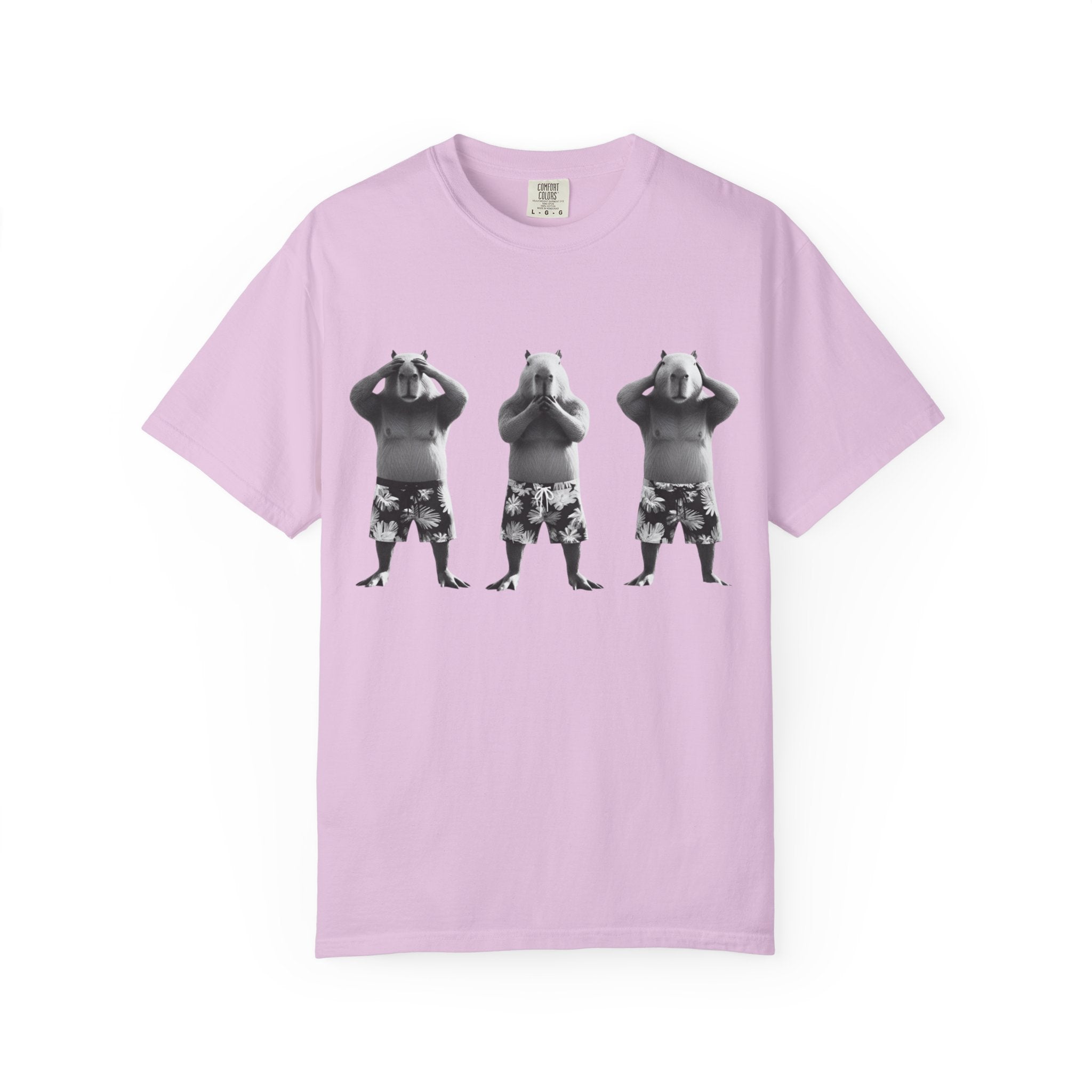 Capybara See No Evil Speak No Evil Hear No Evil T-shirt | Three Monkeys Graphic