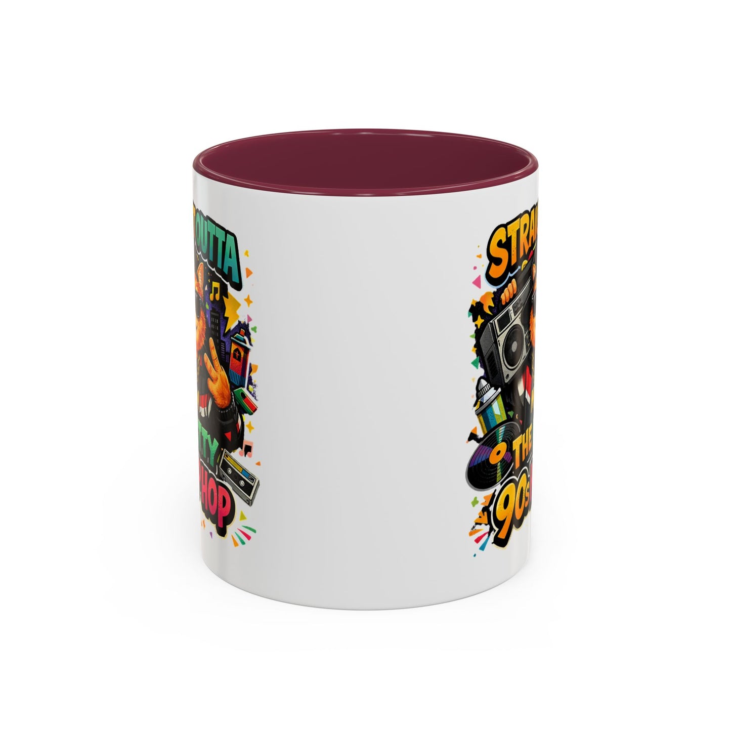 Straight Outta Meow The Kitty 90s Hip Hop Mug | Color Accent
