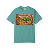 Jurassic Dink Pickleball Dinosaur Arcade Poster T-Shirt | Retro Video Game Shirt