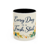 Every Day Is A Fresh Start mug | Floral sunflower coffee mug
