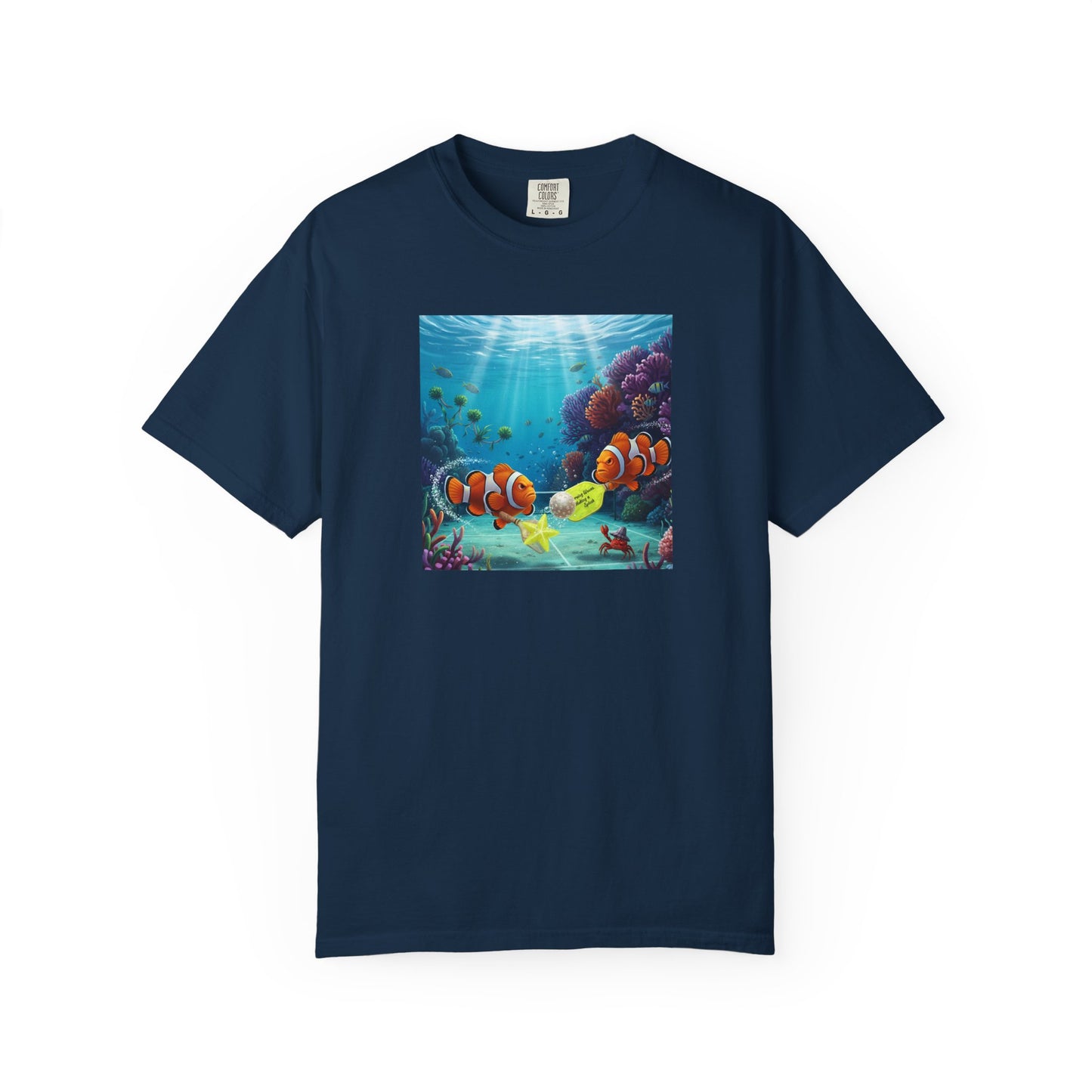 Clownfish Reef Scene T-shirt | Underwater Coral Ocean Illustration