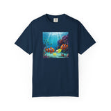 Clownfish Reef Scene T-shirt | Underwater Coral Ocean Illustration