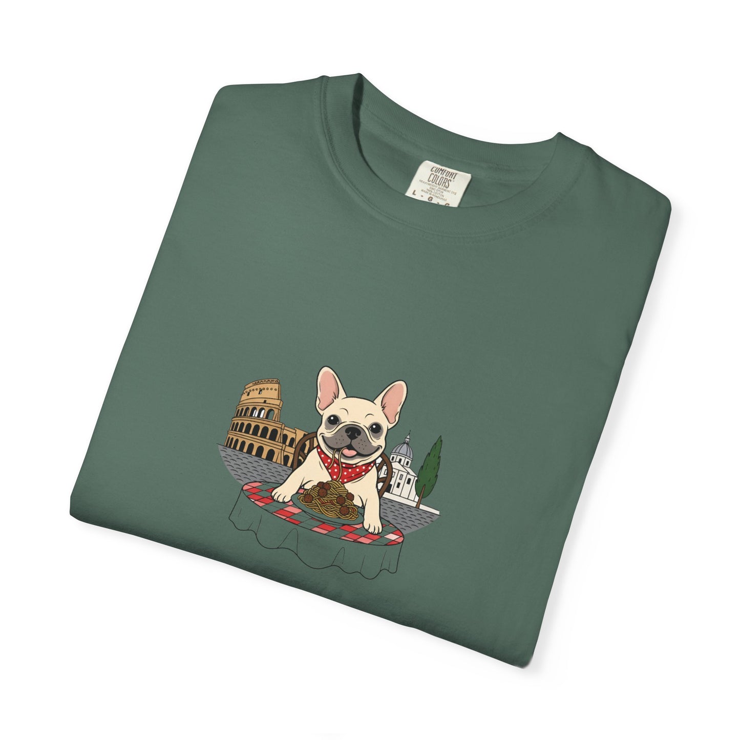 French Bulldog Chef T-shirt | Cute Dog Cooking Illustration, Bistro Theme
