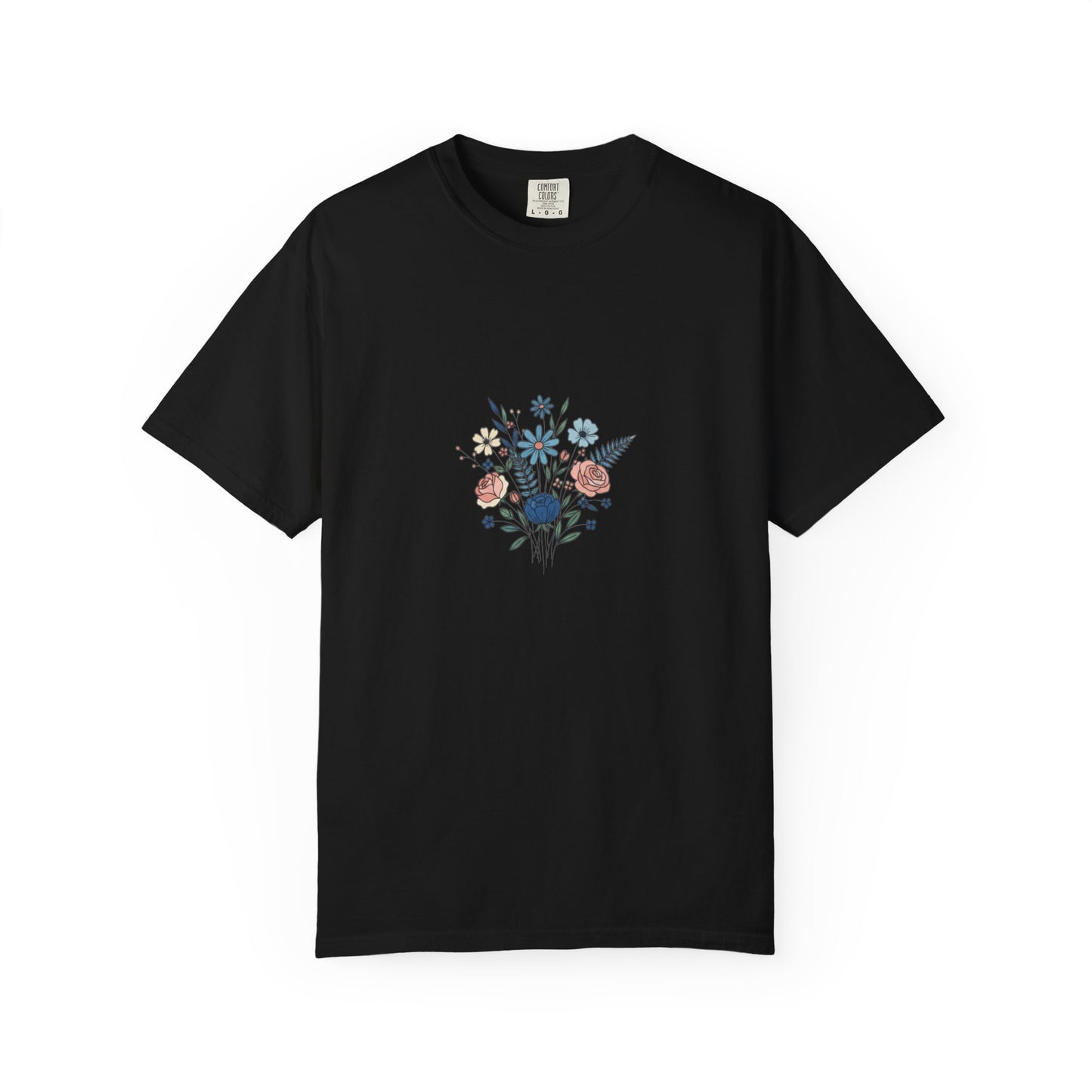 Wildflower Bouquet T-Shirt | Centered Floral Illustration, Daisies & Roses