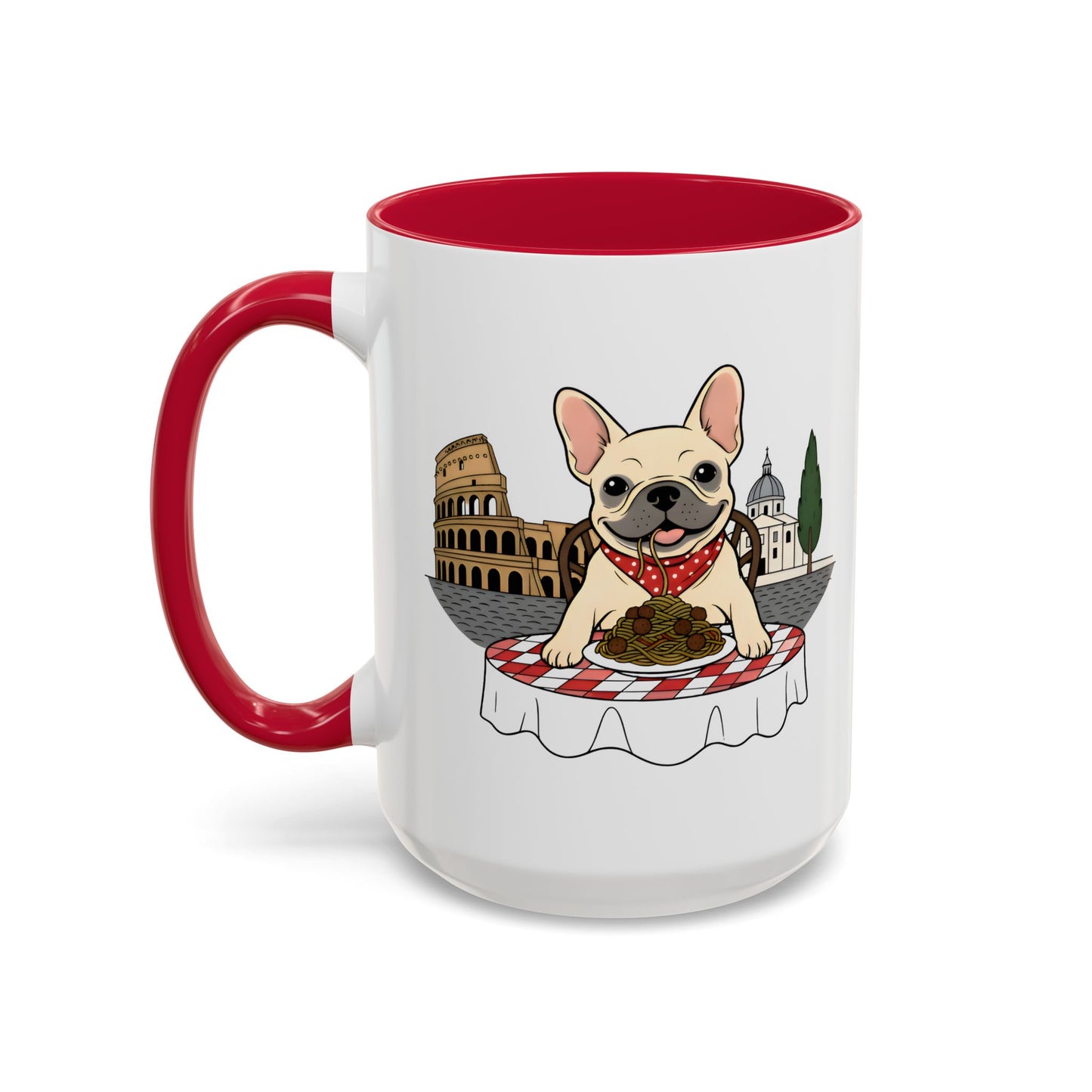 French Bulldog Pasta in Rome Mug | Ceramic Coffee Cup
