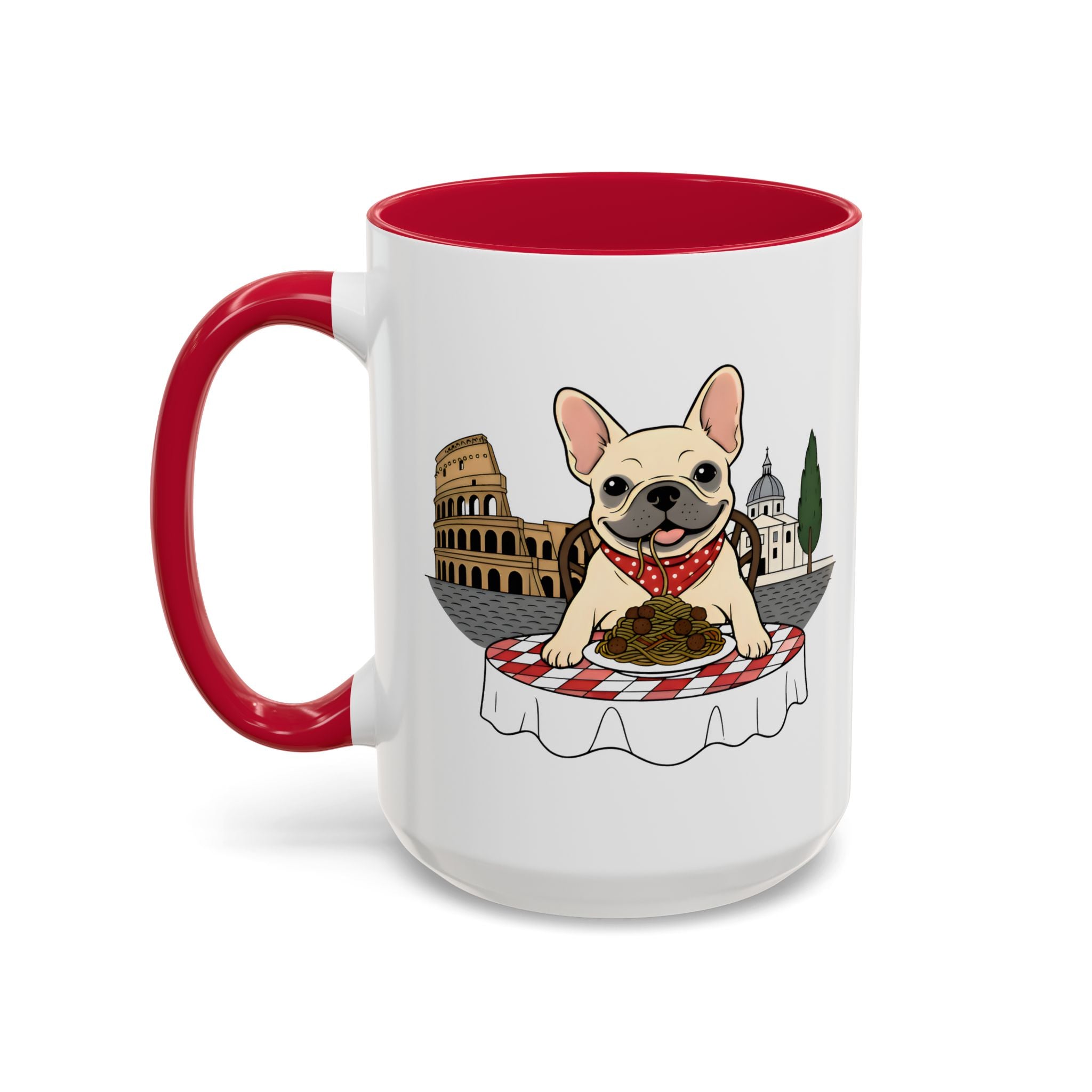French Bulldog Pasta in Rome Mug | Ceramic Coffee Cup
