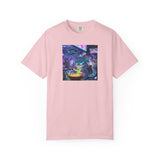Cyberpunk Cat T-shirt | Neon Magic Potion Street Scene