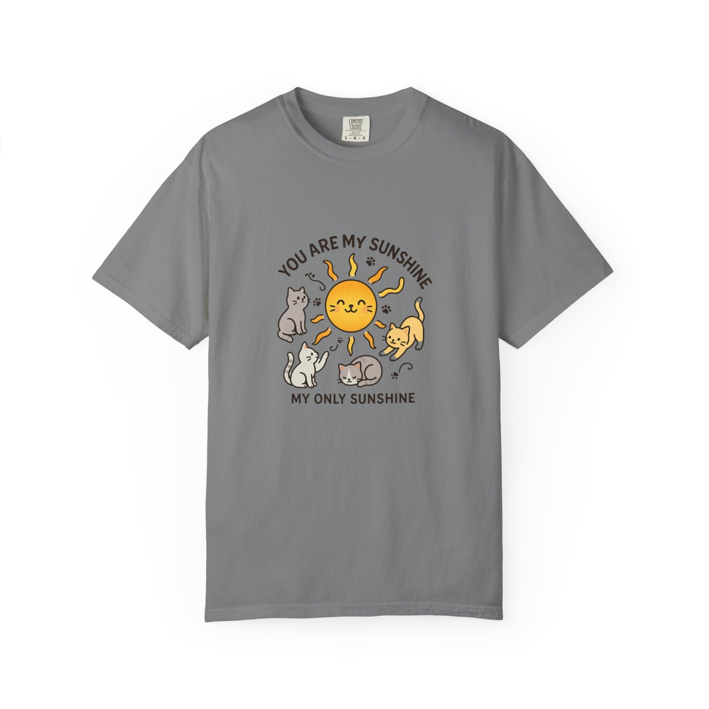You Are My Sunshine Cat Illustration T-shirt | Cute Sun and Kittens