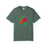 Tropical Hibiscus Floral Tee | Monstera Leaves, Bird of Paradise