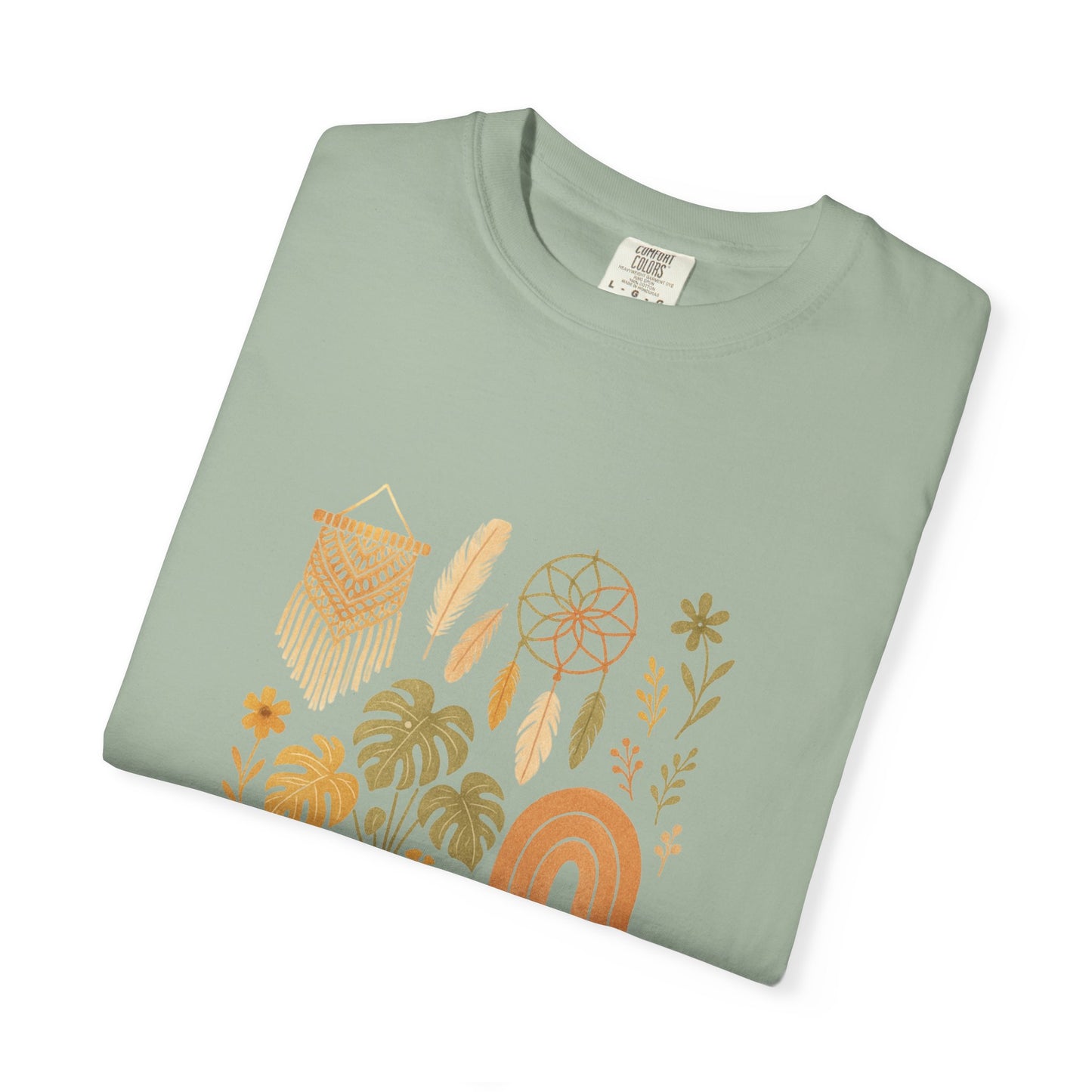 Boho Plants and Dreamcatcher T-Shirt | Rainbow, Monstera, Macrame
