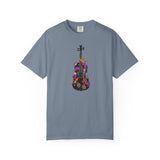 Floral Violin T-shirt | Botanical Music Instrument Tee