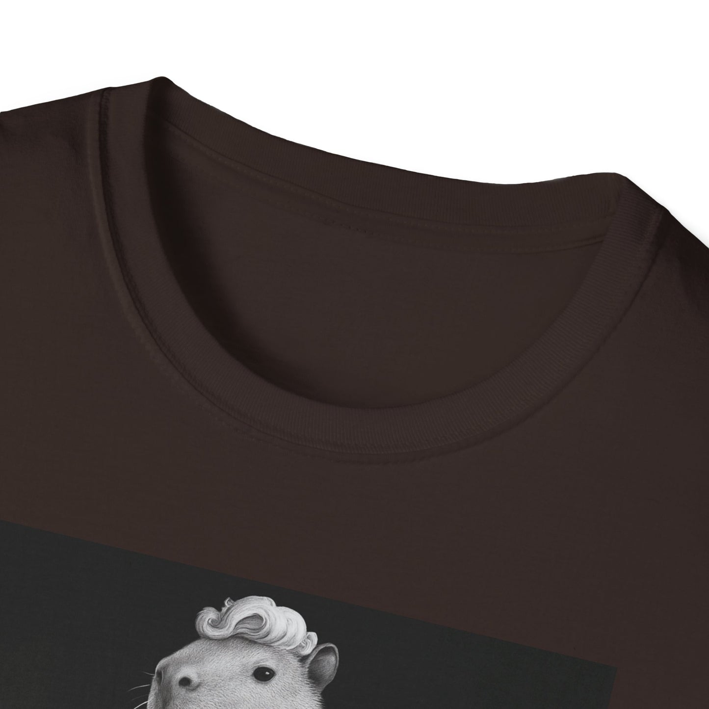 Capybara Blonde. Dress Pose T-Shirt | Retro Black & White Illustration