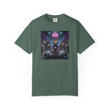 Feline Groove DJ Cat Illustration T-Shirt | Retro Neon Club Scene