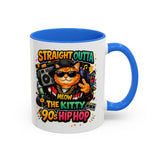 Straight Outta Meow The Kitty 90s Hip Hop Mug | Color Accent