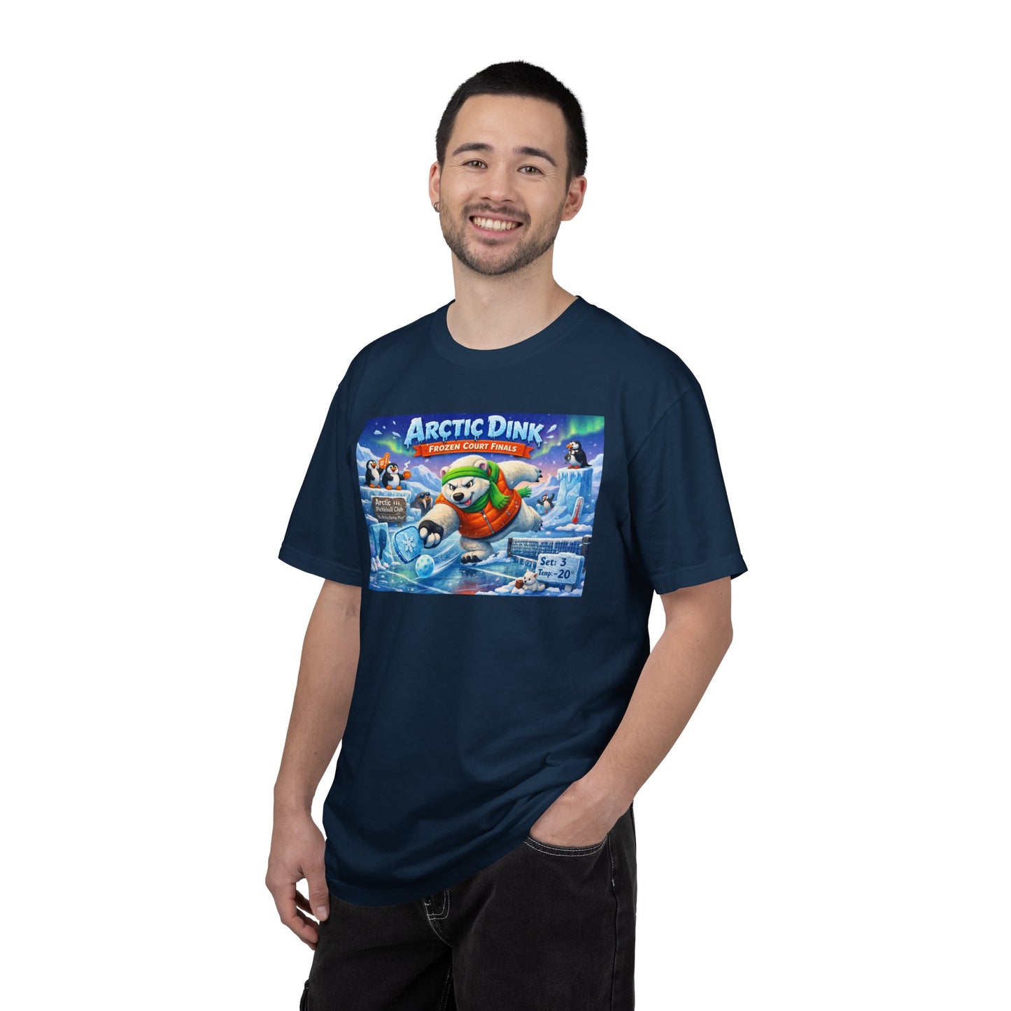Arctic Dink Polar Bear Pickleball T-Shirt | Retro Game Art