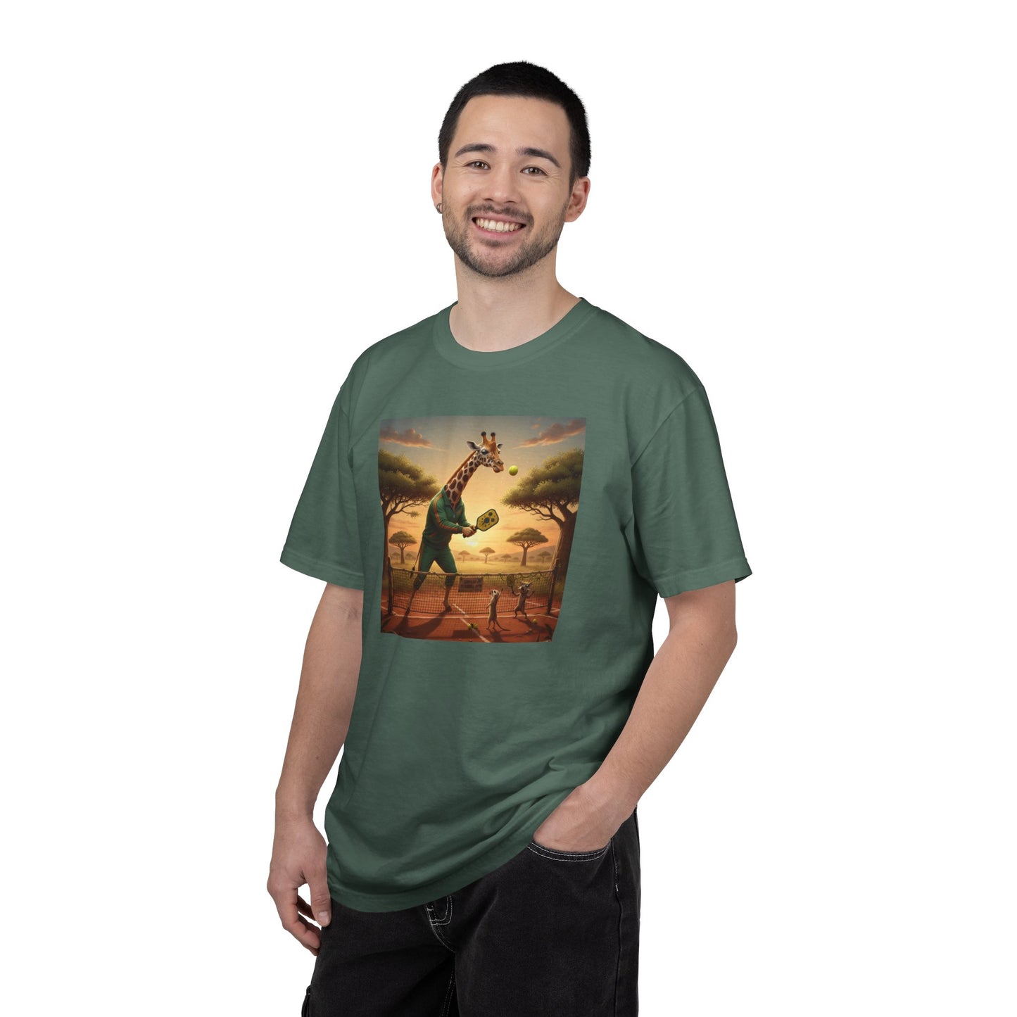 Long-Neck Larry  Pickleballer Unisex Garment-Dyed T-shirt