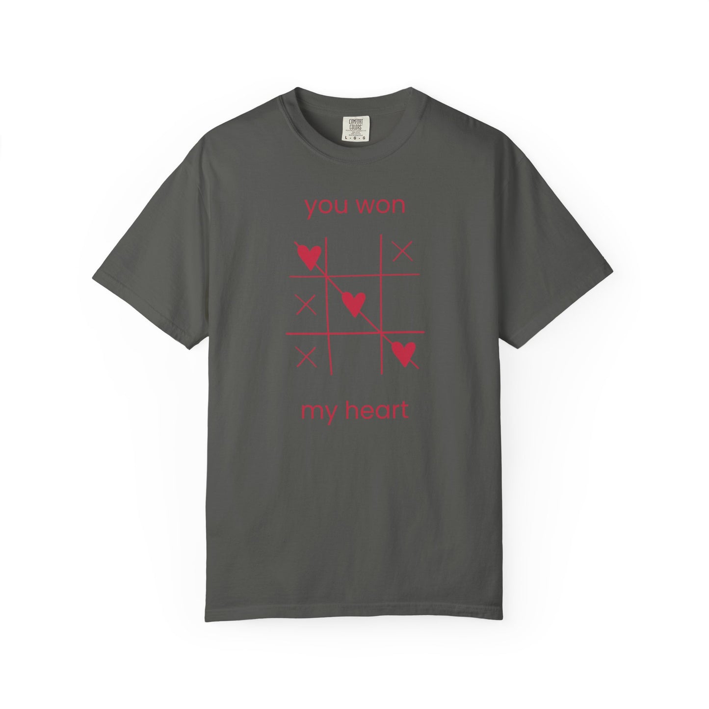 You Won My Heart tic tac toe T-shirt | Valentine heart game tee