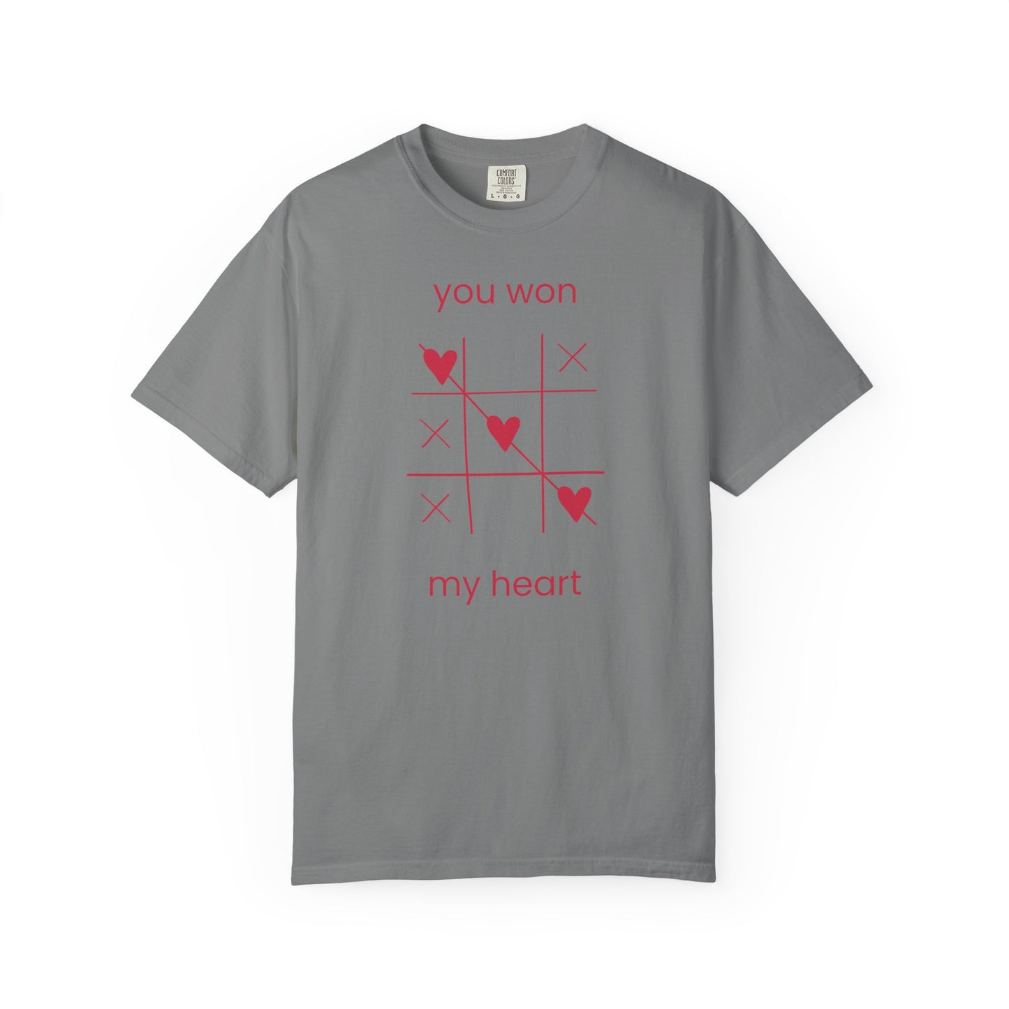 You Won My Heart tic tac toe T-shirt | Valentine heart game tee