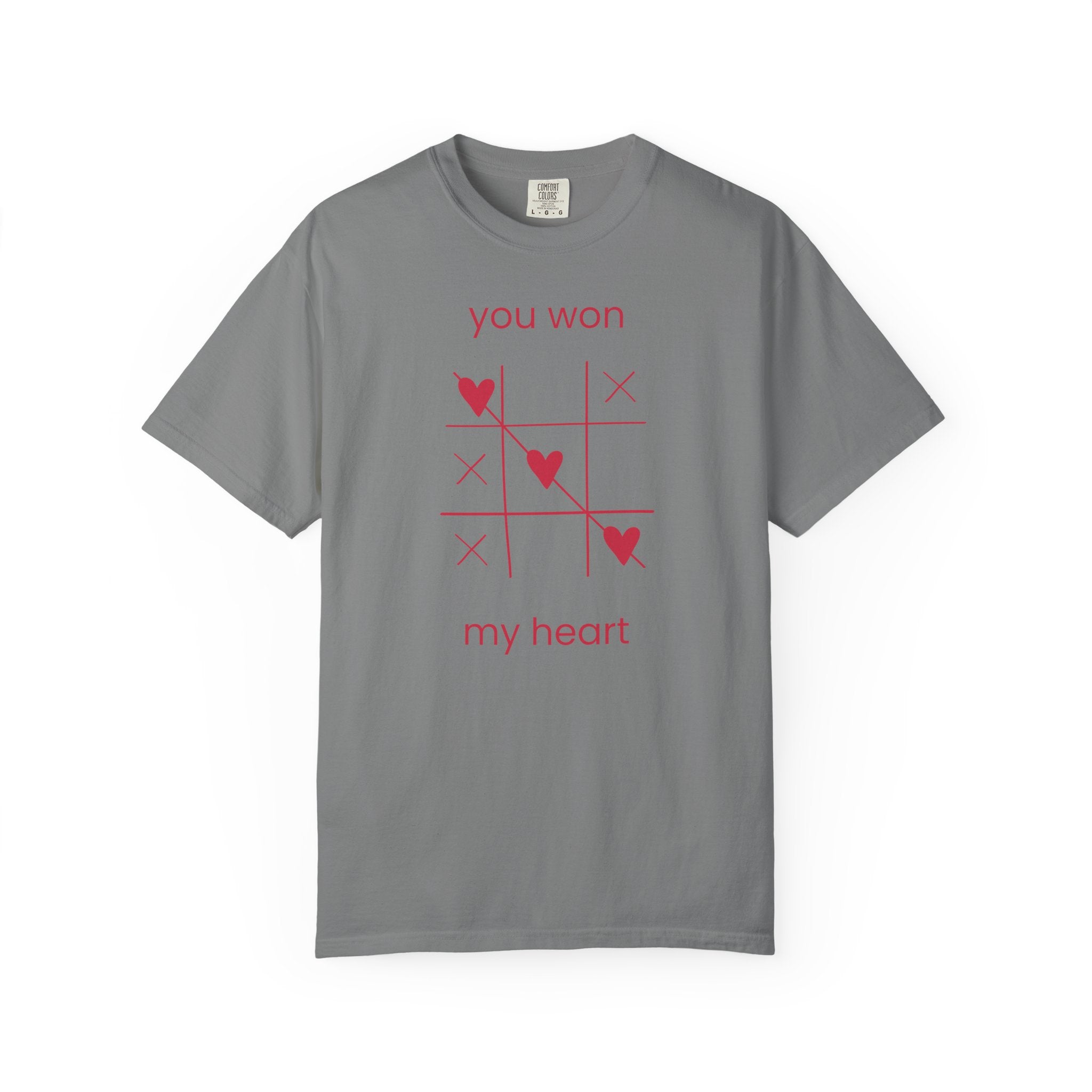 You Won My Heart tic tac toe T-shirt | Valentine heart game tee