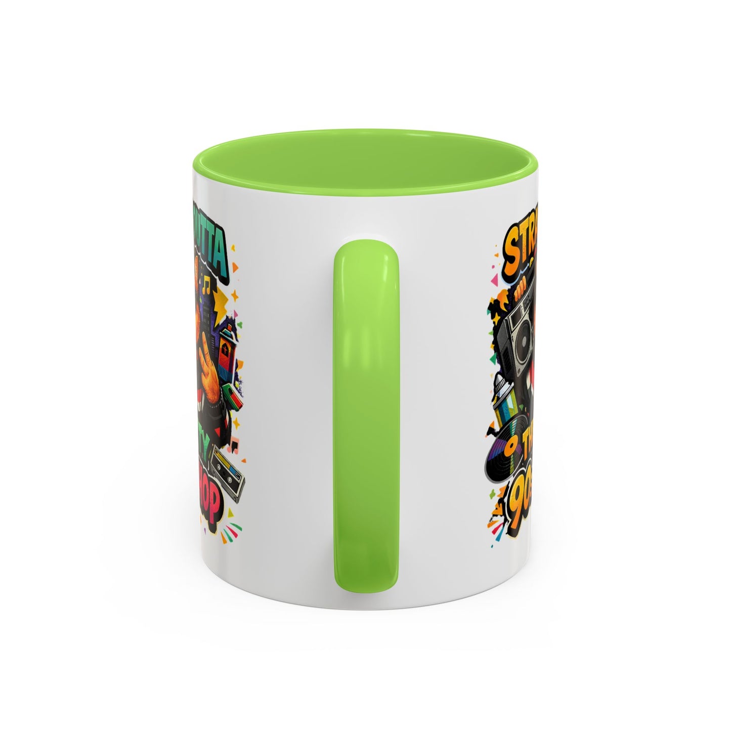 Straight Outta Meow The Kitty 90s Hip Hop Mug | Color Accent