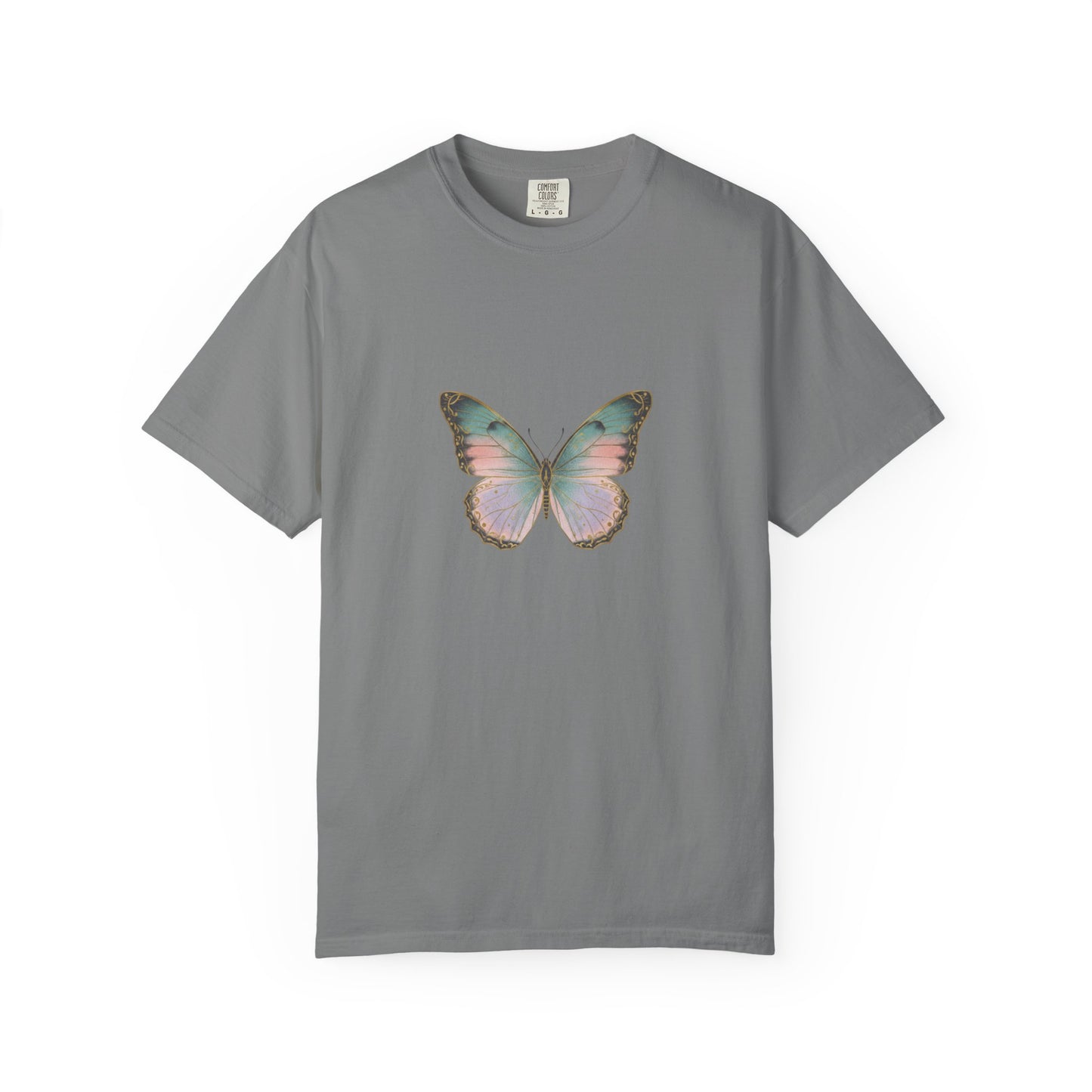 Retro 70s Vacation Butterfly T-shirt | Distressed Orange Teal Wings