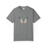 Retro 70s Vacation Butterfly T-shirt | Distressed Orange Teal Wings