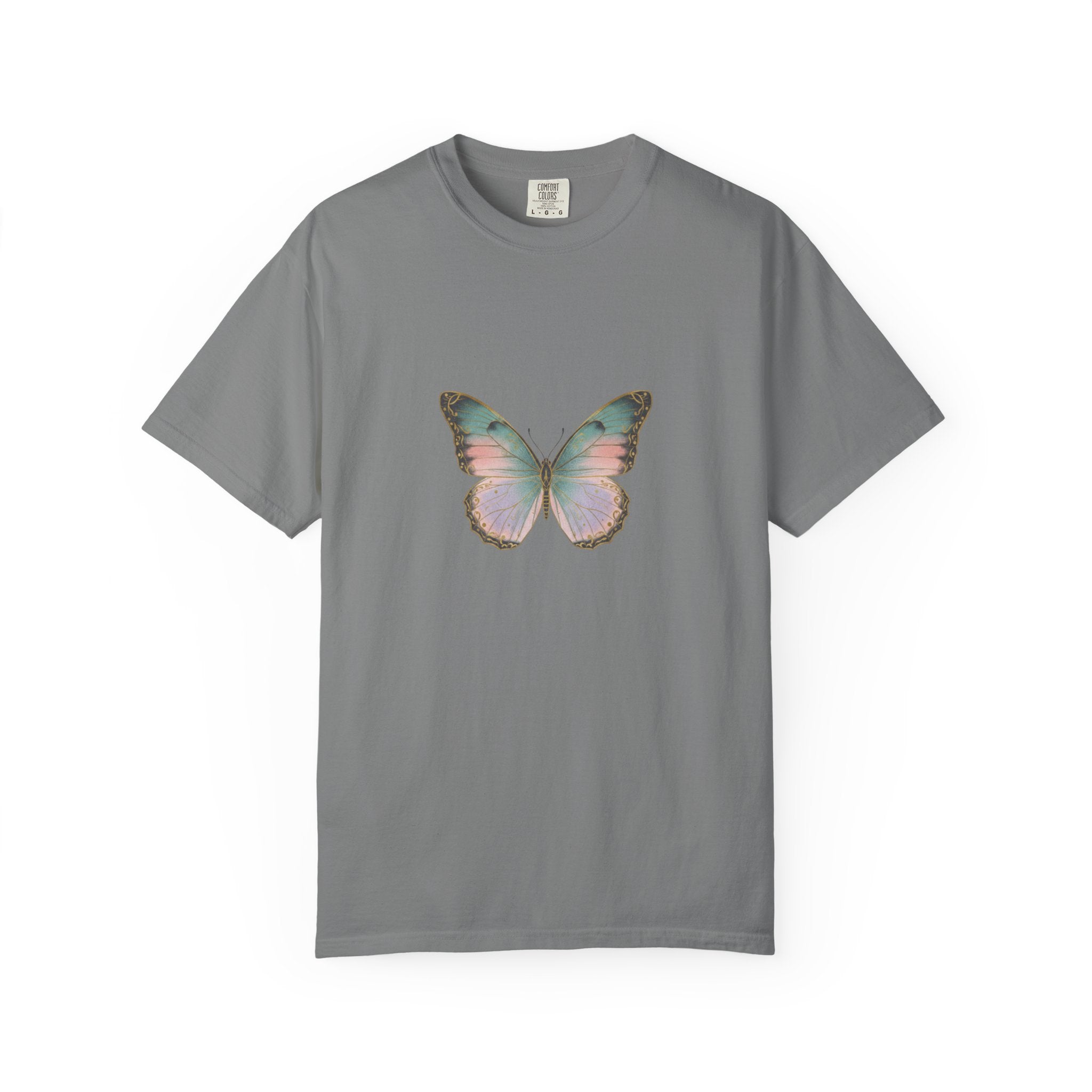 Retro 70s Vacation Butterfly T-shirt | Distressed Orange Teal Wings