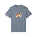 Orange Tabby Cat with Wildflowers T-Shirt | Floral Cat Tee