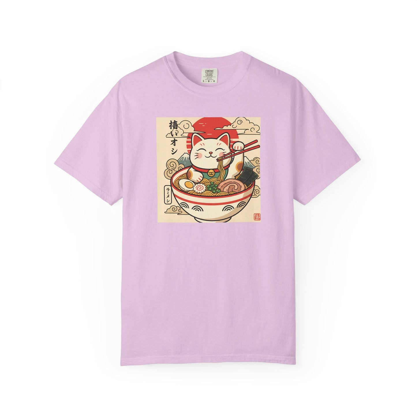 Maneki Neko Ramen Cat T-shirt | Lucky Cat Bowl Graphic Japanese Style