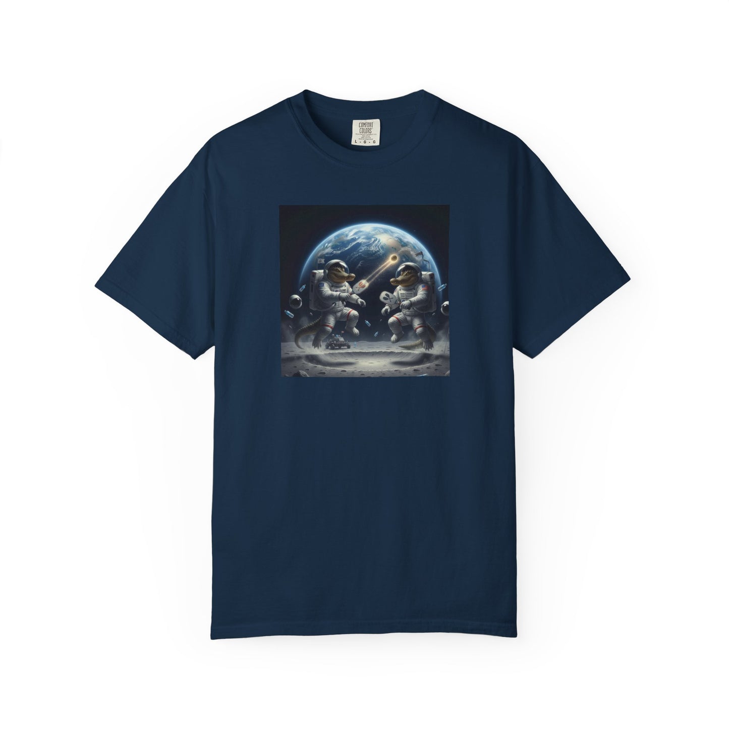 Gator Lunar Pickleball  T-shirt | Earth Background, Spacewalk Illustration