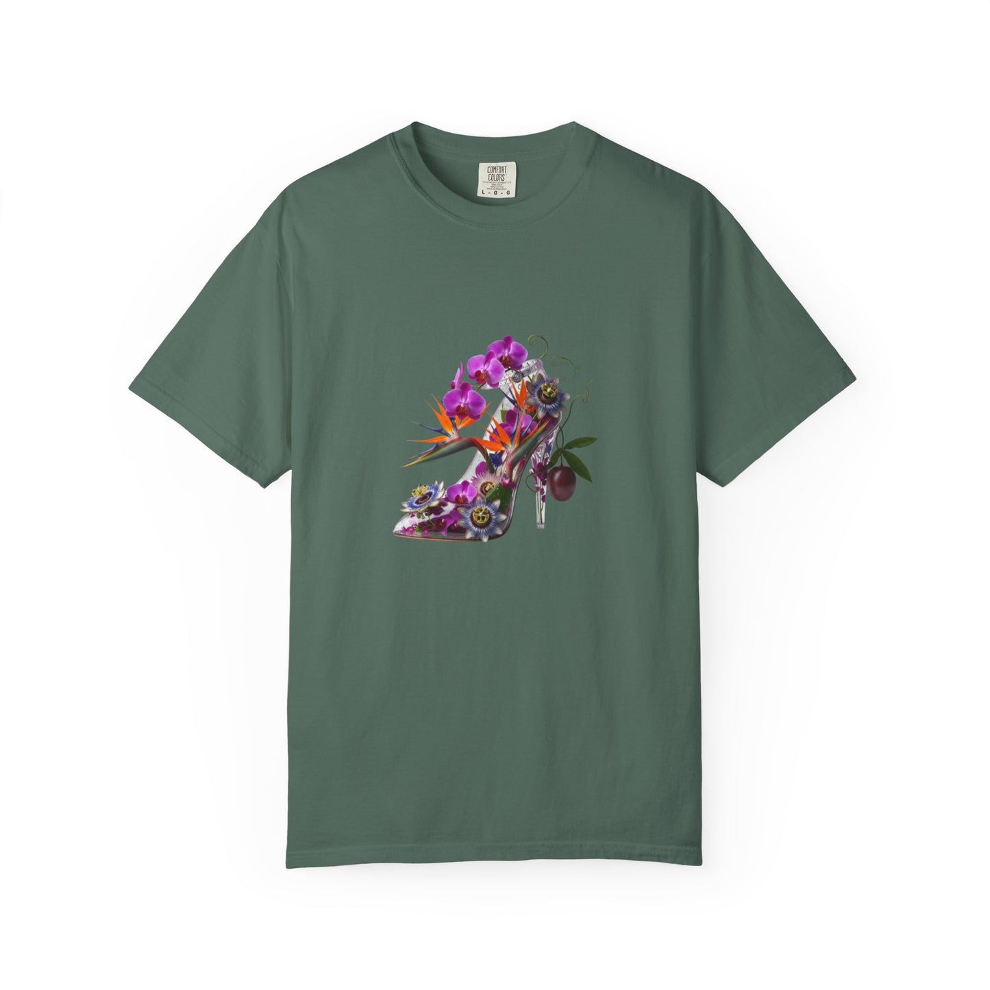 Floral High Heel Shoe T-shirt | Botanical Stiletto Graphic