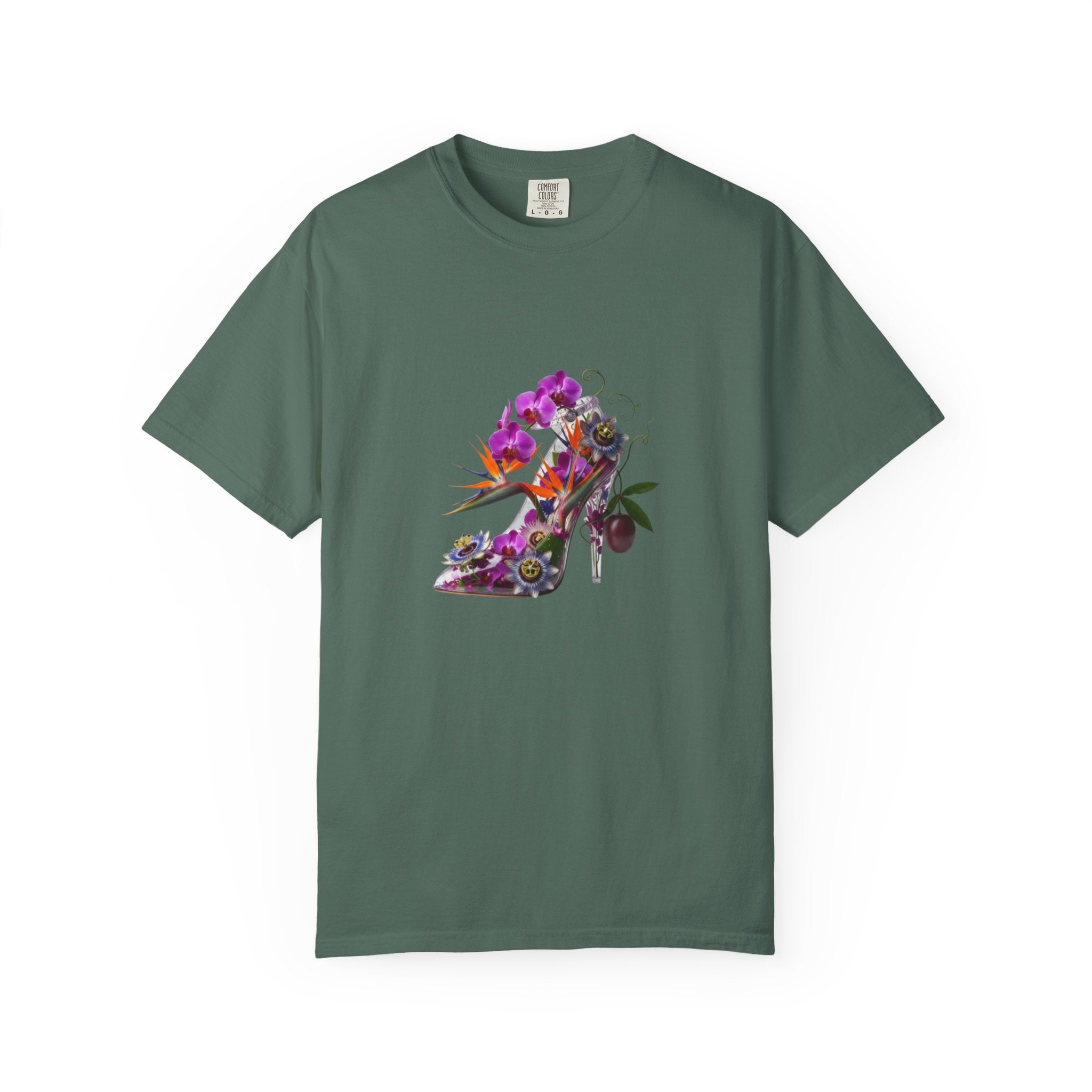 Floral High Heel Shoe T-shirt | Botanical Stiletto Graphic